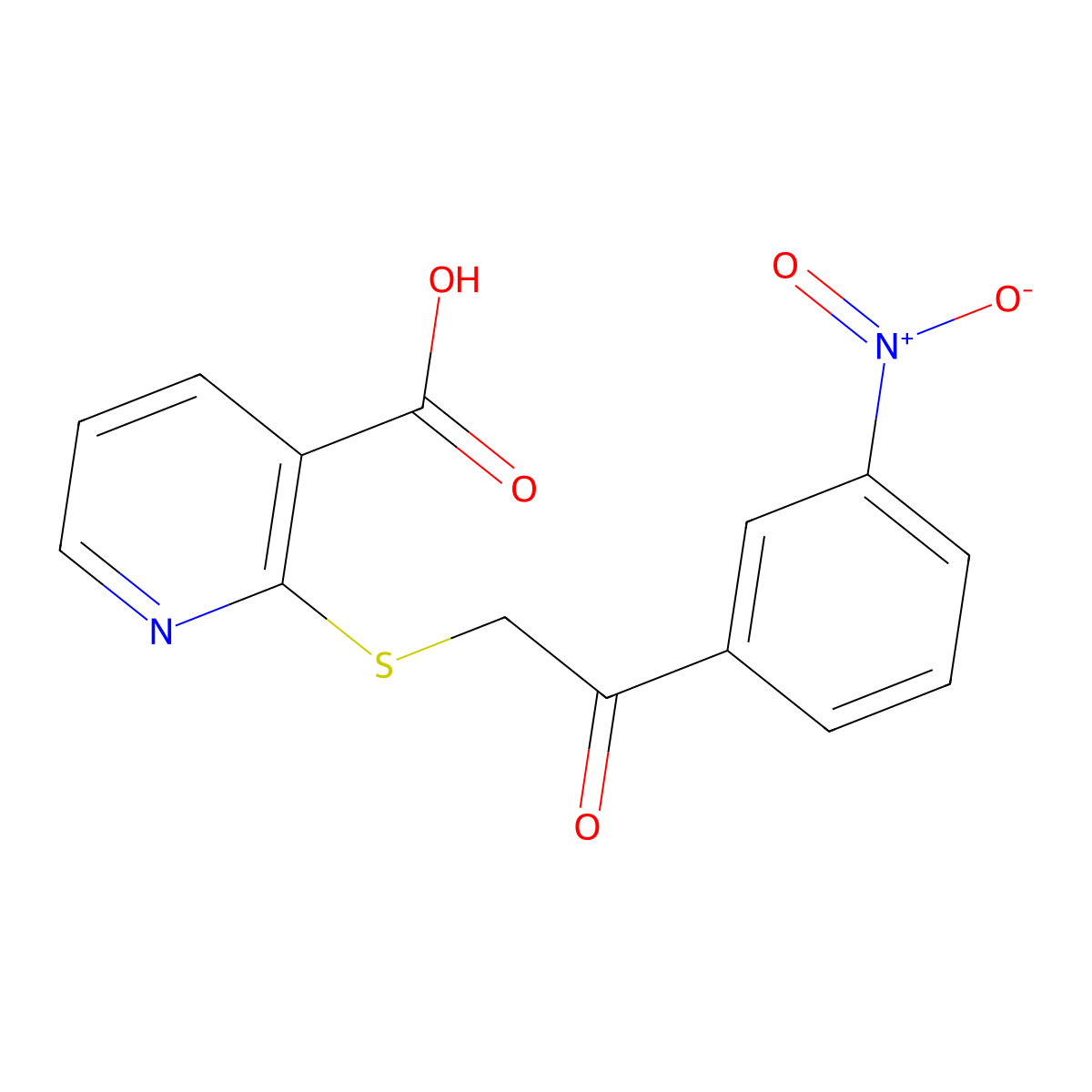 2-[[2-(3-Nitrophenyl)-2-oxoethyl]thio]-3-pyridinecarboxylic acid molecular structure, CAS 321979-20-8