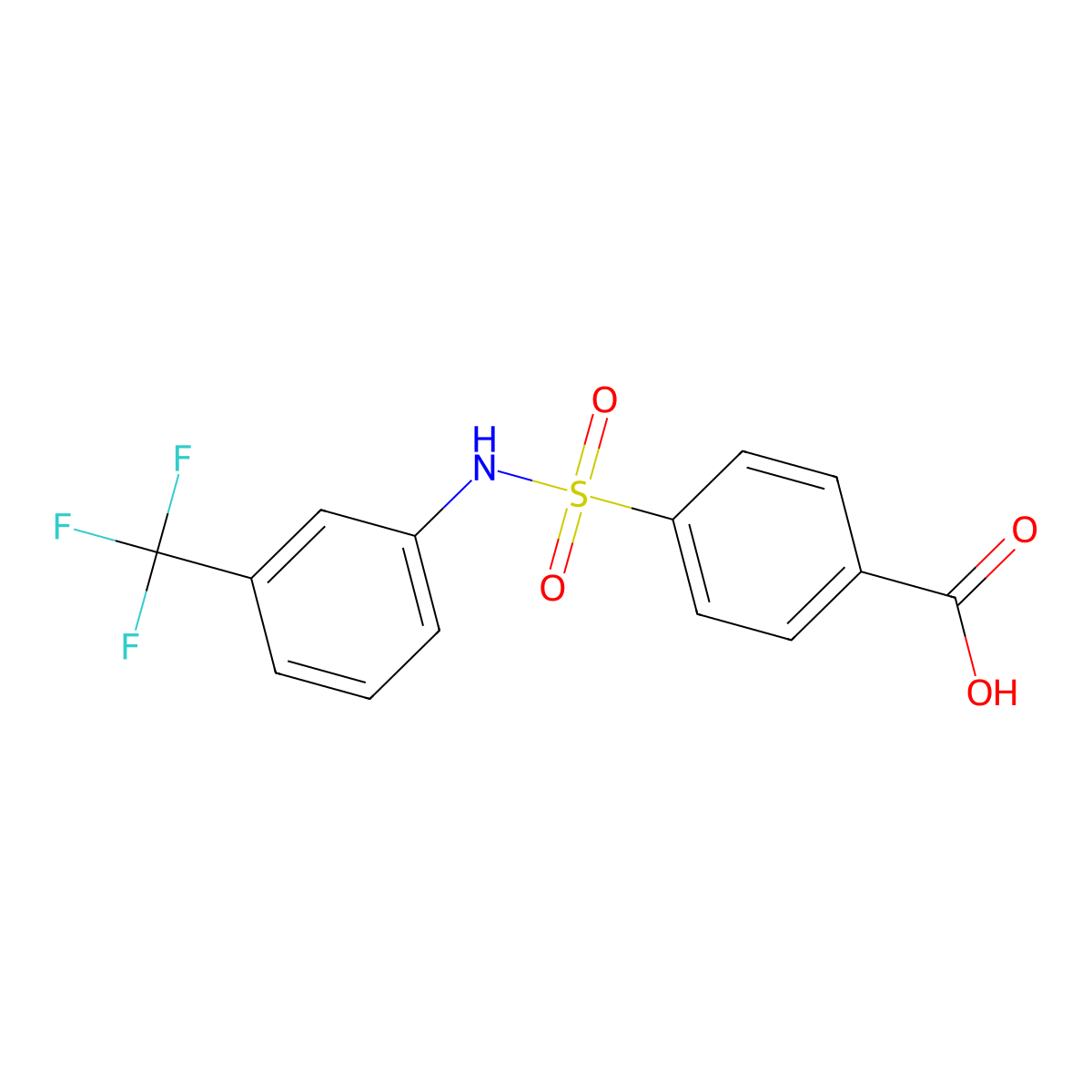4-(3-Trifluoromethyl-phenylsulfamoyl)-benzoic acid molecular structure, CAS 321979-21-9