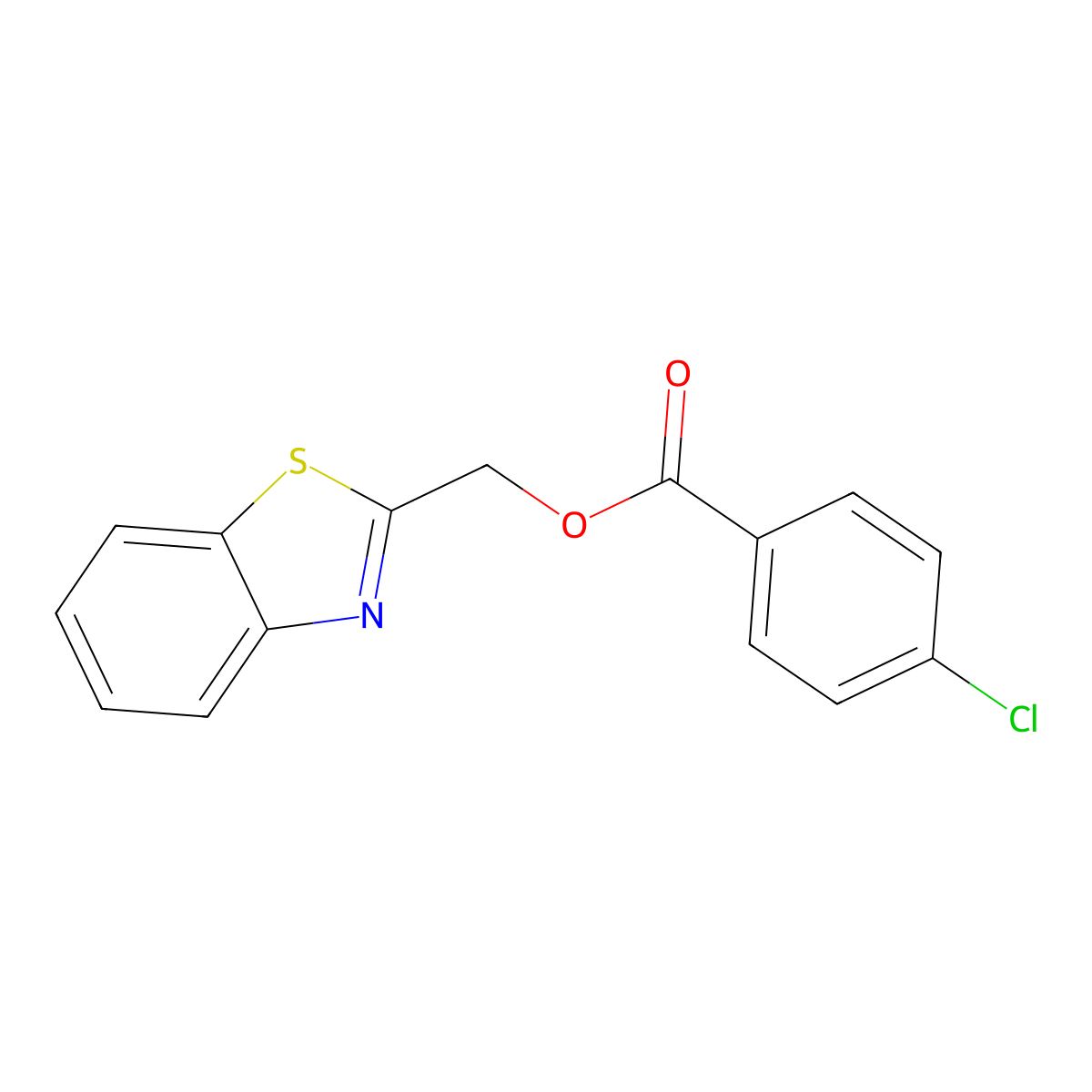 1,3-Benzothiazol-2-ylmethyl 4-chlorobenzoate molecular structure, CAS 321979-49-1