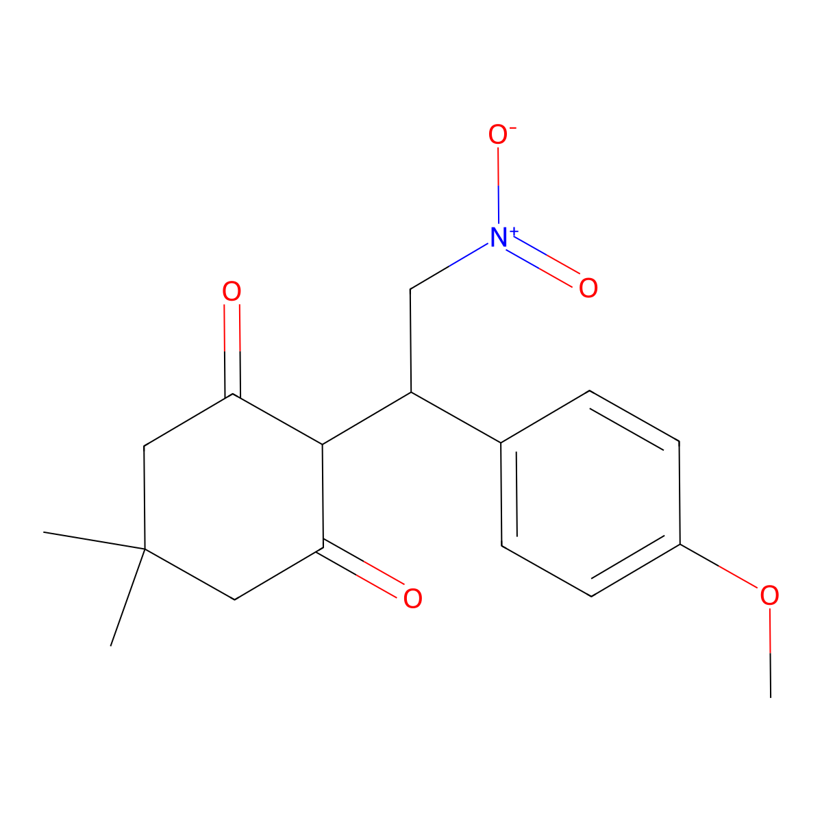 2-[1-(4-Methoxyphenyl)-2-nitroethyl]-5,5-dimethylcyclohexane-1,3-dione molecular structure, CAS 321979-54-8