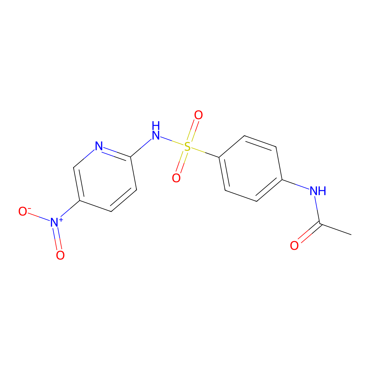 N-[4-[(5-nitropyridin-2-yl)sulfamoyl]phenyl]acetamide molecular structure, CAS 321980-39-6