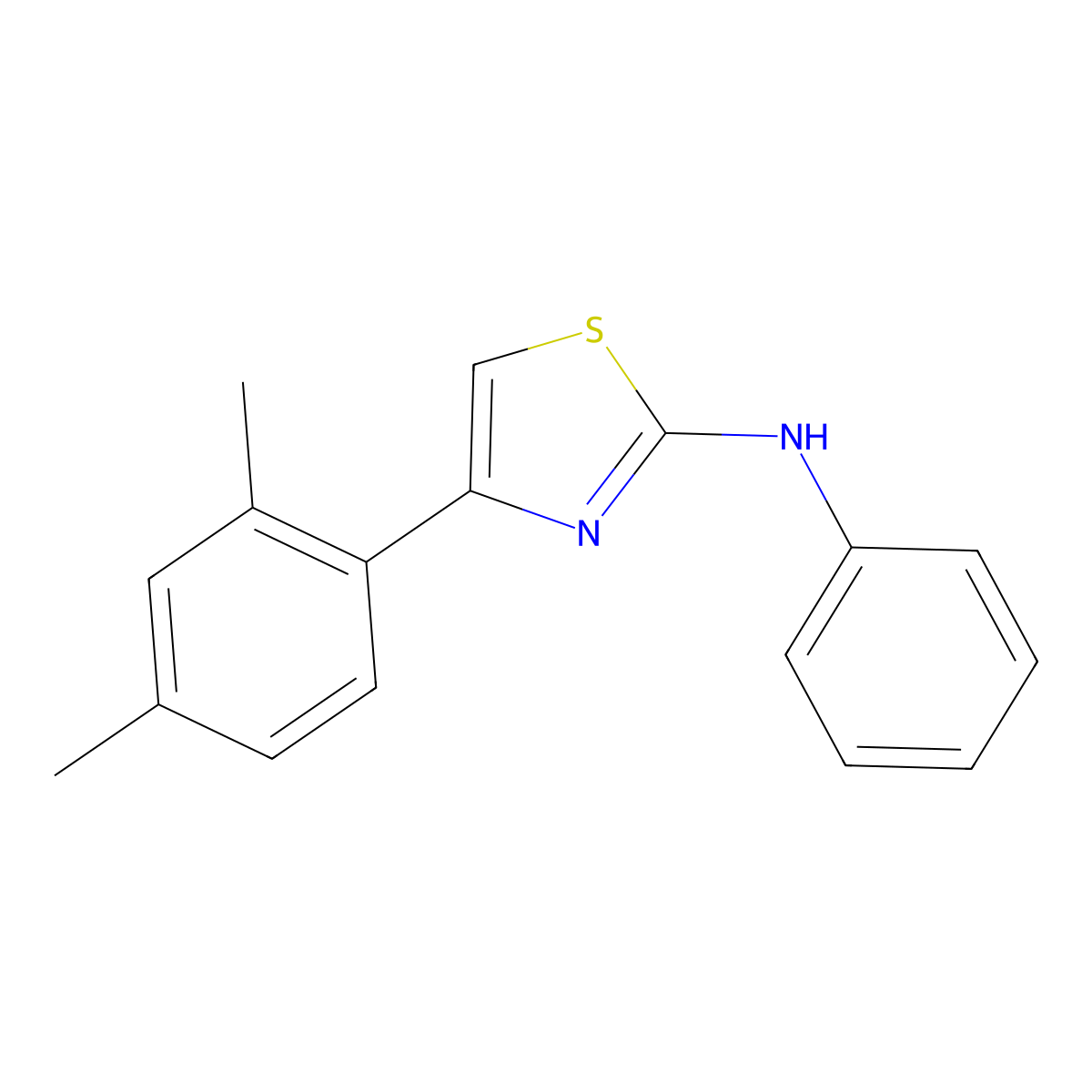 (4-(2,4-Dimethylphenyl)(2,5-thiazolyl))phenylamine molecular structure, CAS 321980-75-0