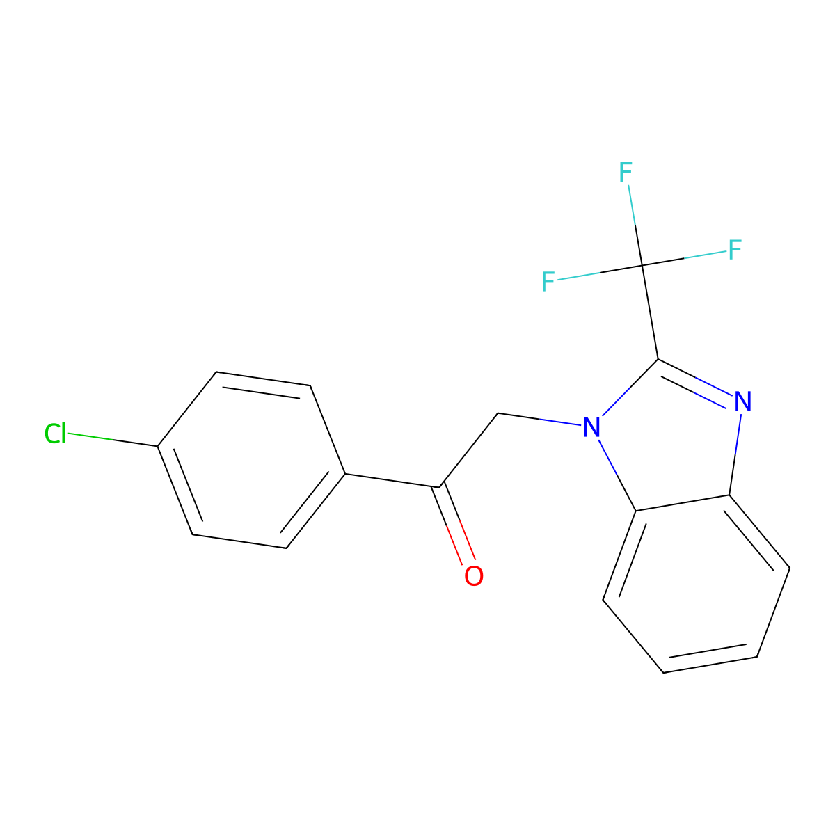 1-(4-chlorophenyl)-2-[2-(trifluoromethyl)-1H-benzimidazol-1-yl]ethanone molecular structure, CAS 321980-89-6