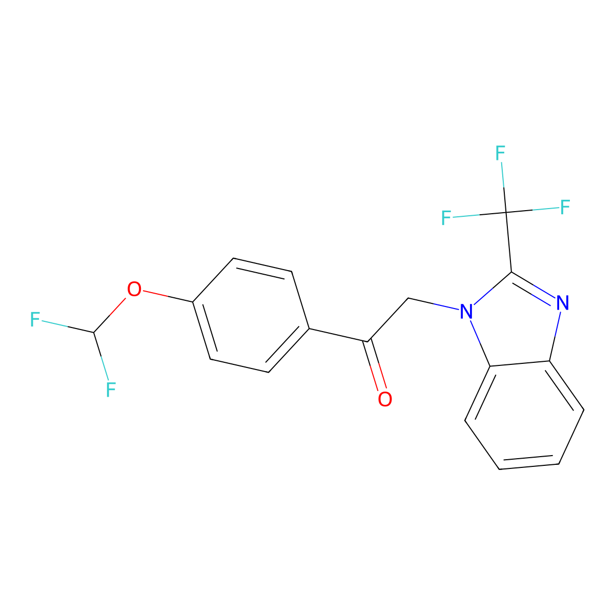 1-[4-(difluoromethoxy)phenyl]-2-[2-(trifluoromethyl)-1H-benzimidazol-1-yl]ethanone molecular structure, CAS 321980-90-9