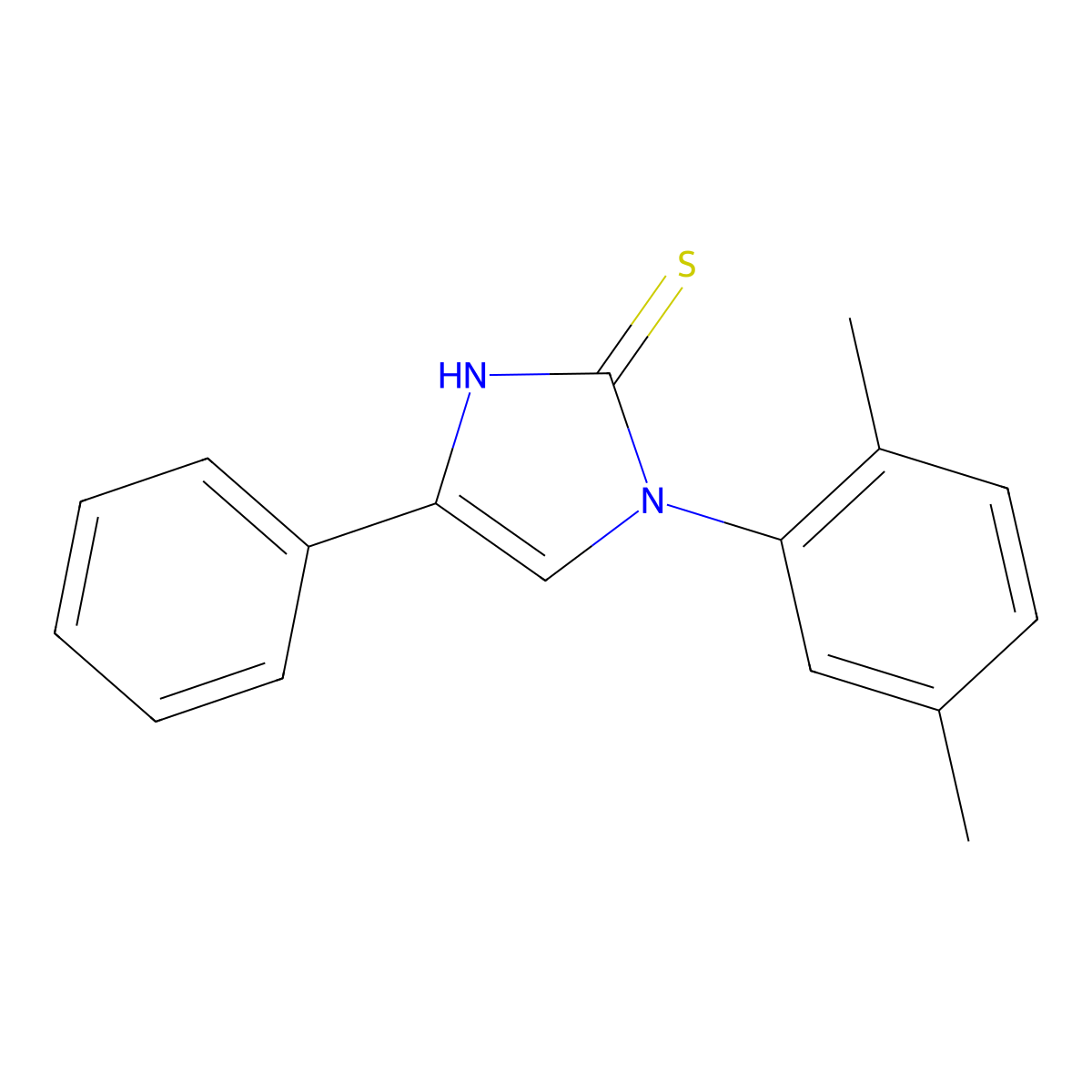 1-(2,5-dimethylphenyl)-4-phenyl-1H-imidazole-2-thiol molecular structure, CAS 321980-92-1