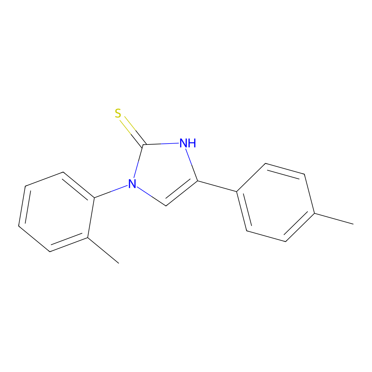 1-(2-methylphenyl)-4-(4-methylphenyl)-1H-imidazole-2-thiol molecular structure, CAS 321981-07-1