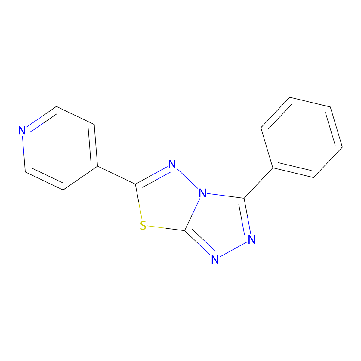 3-Phenyl-6-(4-pyridinyl)[1,2,4]triazolo[3,4-b][1,3,4]thiadiazole molecular structure, CAS 321993-83-3