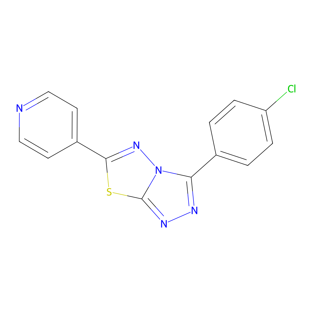 3-(4-Chlorophenyl)-6-(4-pyridinyl)[1,2,4]triazolo[3,4-b][1,3,4]thiadiazole molecular structure, CAS 321993-84-4
