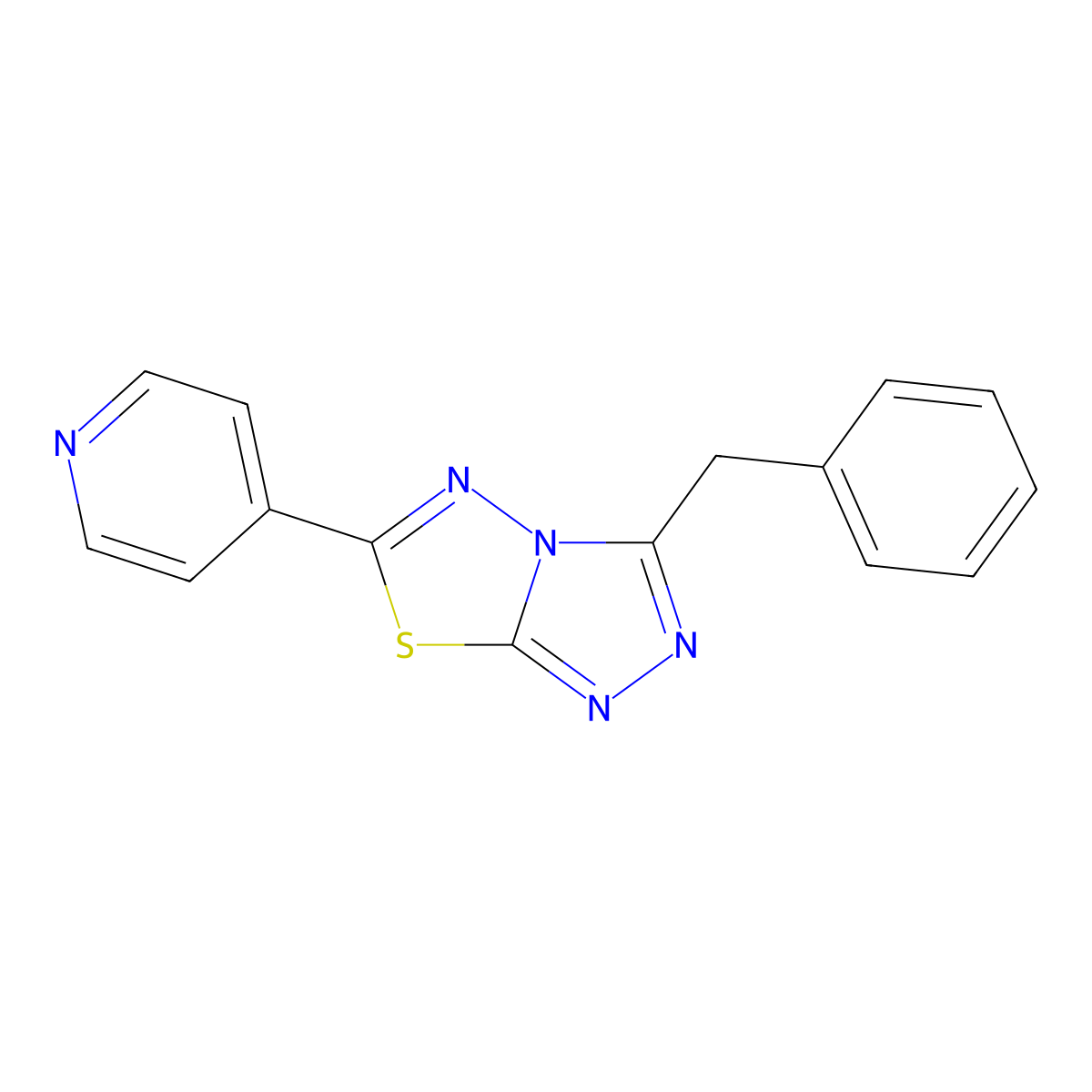 3-(Phenylmethyl)-6-pyridin-4-yl-[1,2,4]triazolo[3,4-b][1,3,4]thiadiazole molecular structure, CAS 321993-92-4