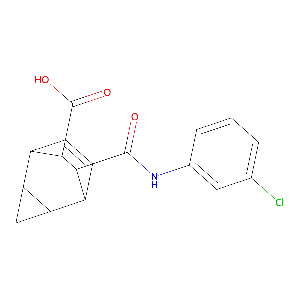 7-[(3-Chloroanilino)carbonyl]tricyclo[3.2.2.0~2,4~]non-8-ene-6-carboxylic acid molecular structure, CAS 321997-33-5