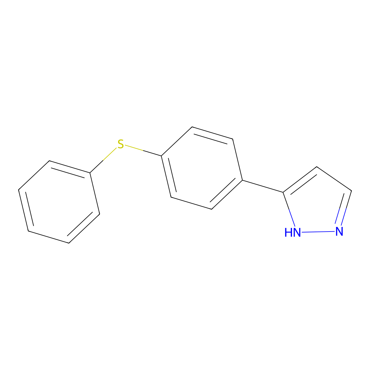 5-(4-phenylsulfanylphenyl)-1H-pyrazole molecular structure, CAS 321998-11-2