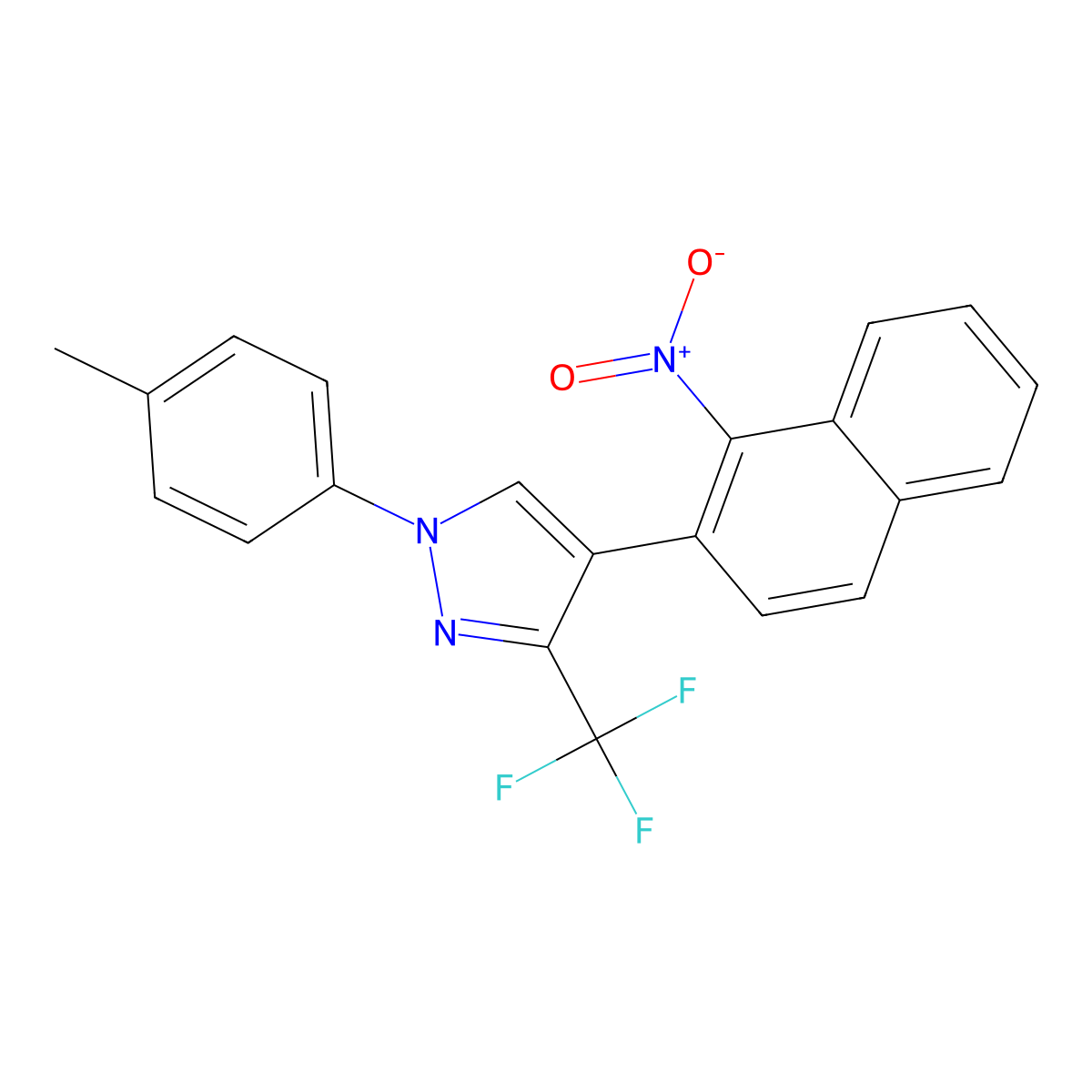 1-(4-methylphenyl)-4-(1-nitro-2-naphthyl)-3-(trifluoromethyl)-1H-pyrazole molecular structure, CAS 321998-67-8