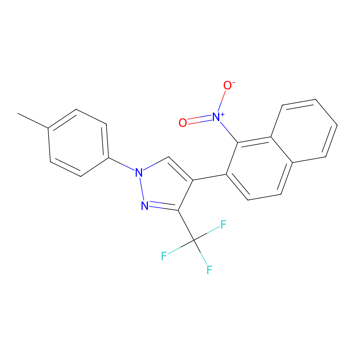 1-(4-methylphenyl)-4-(1-nitro-2-naphthyl)-3-(trifluoromethyl)-1H-pyrazole molecular structure, CAS 321998-67-8