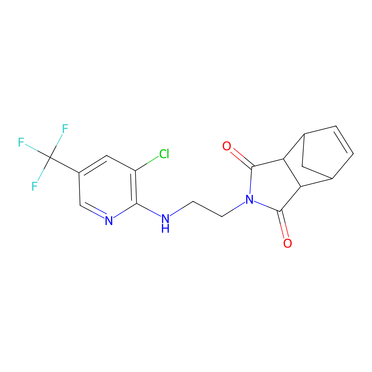 4-(2-{[3-Chloro-5-(trifluoromethyl)-2-pyridinyl]amino}ethyl)-4-azatricyclo[5.2.1.0~2,6~]dec-8-ene-3,5-dione molecular structure, CAS 321998-77-0