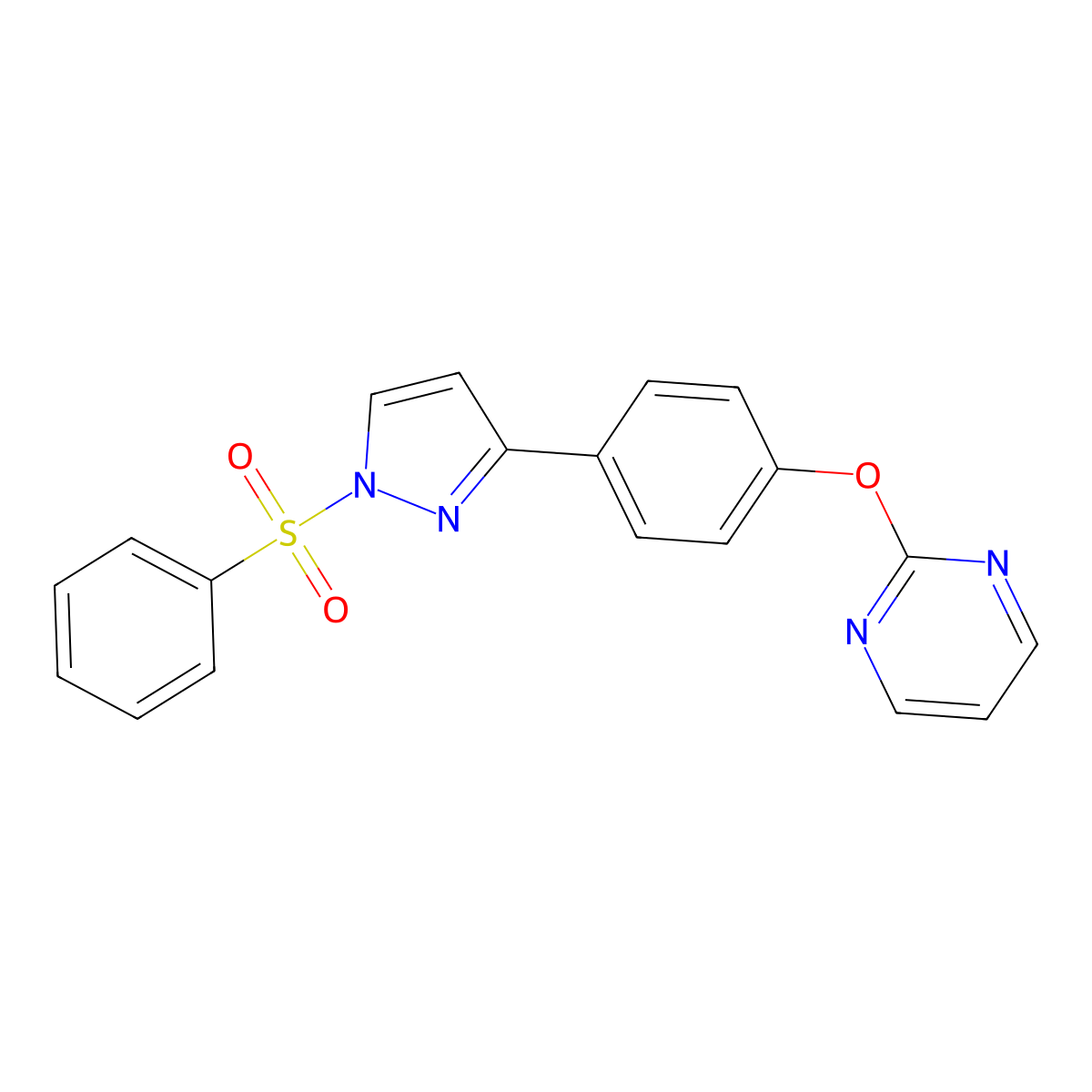 2-{4-[1-(phenylsulfonyl)-1H-pyrazol-3-yl]phenoxy}pyrimidine molecular structure, CAS 321998-86-1