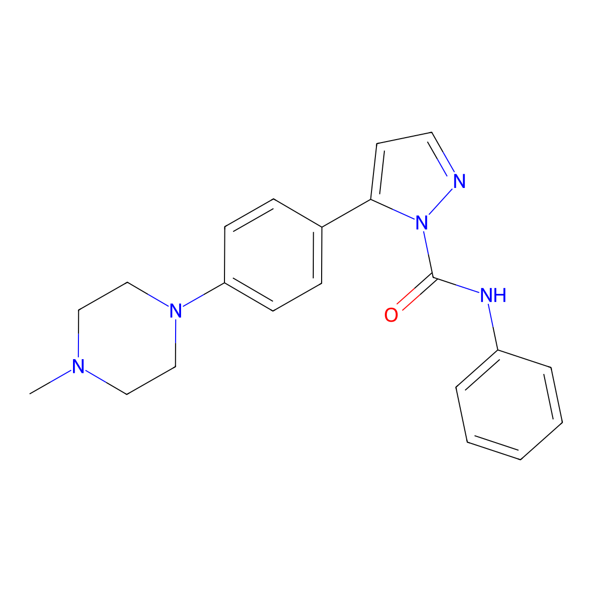 5-[4-(4-methylpiperazino)phenyl]-N-phenyl-1H-pyrazole-1-carboxamide molecular structure, CAS 321998-95-2