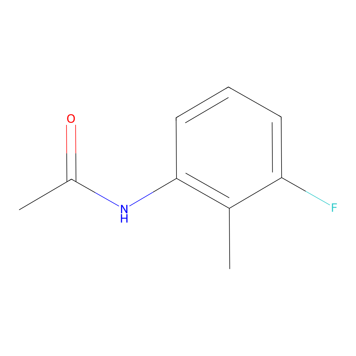 N-(3-fluoro-2-methylphenyl)acetamide molecular structure, CAS 322-33-8
