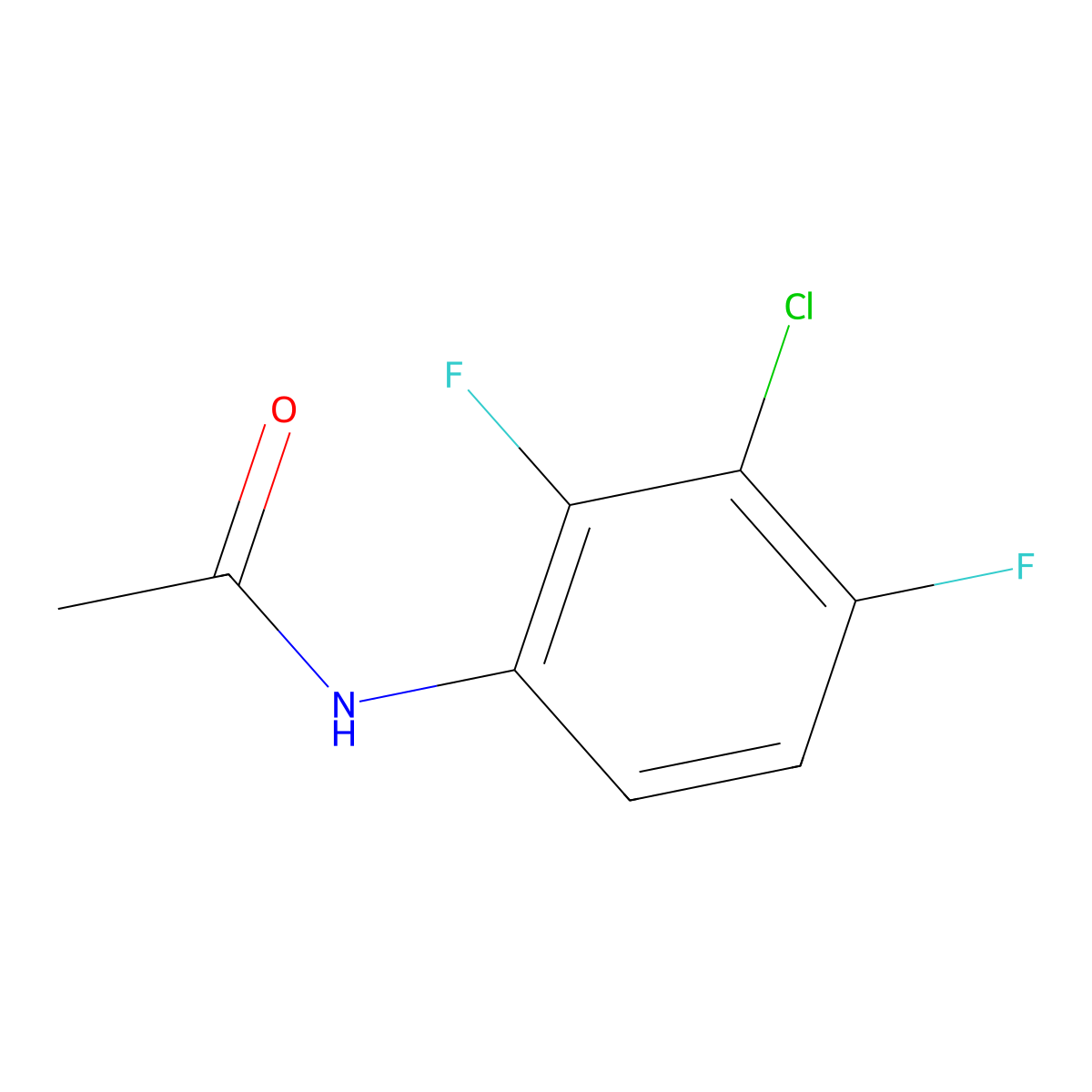 n-(3-Chloro-2,4-difluorophenyl)acetamide molecular structure, CAS 322-34-9