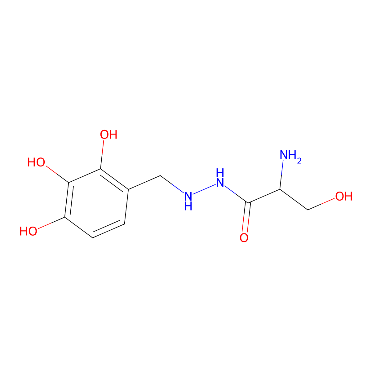 Benserazide molecular structure, CAS 322-35-0