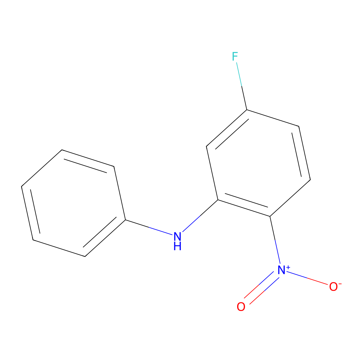 5-Fluoro-2-nitro-N-phenylaniline molecular structure, CAS 322-68-9