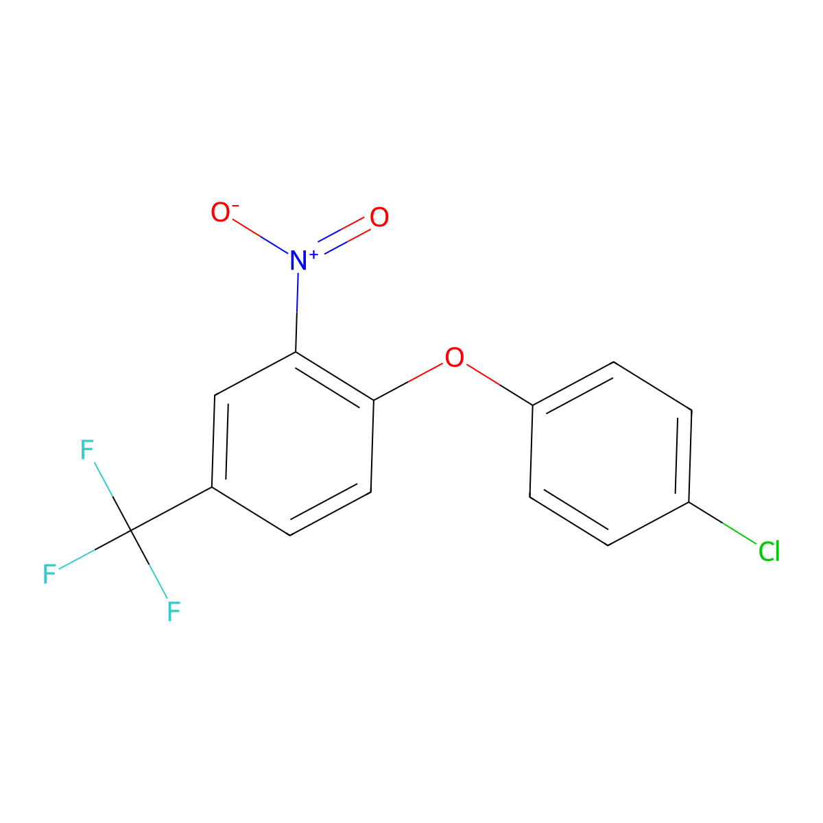 1-(4-Chlorophenoxy)-2-nitro-4-(trifluoromethyl)benzene molecular structure, CAS 322-75-8