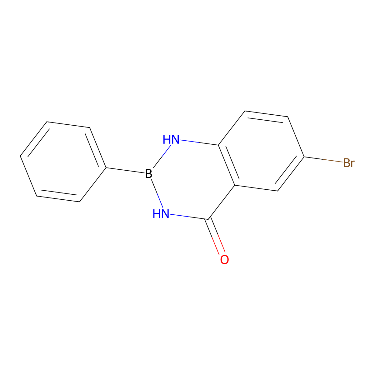 6-Bromo-2-phenyl-2,3-dihydrobenzo[d][1,3,2]diazaborinin-4(1H)-one molecular structure, CAS 32203-09-1
