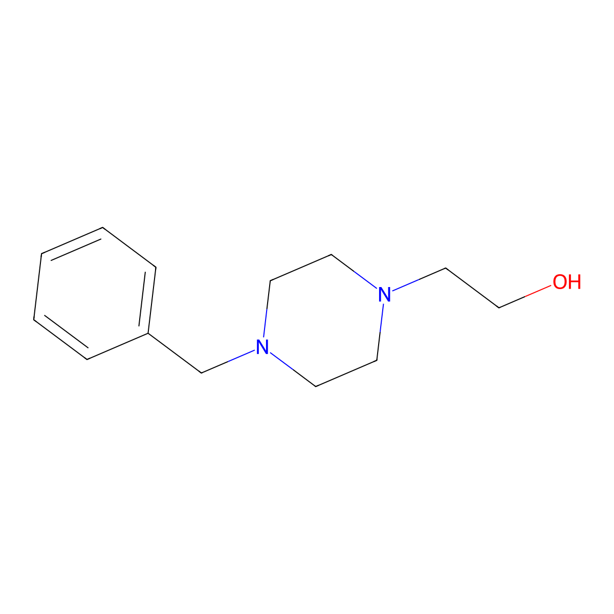 4-Benzyl-1-piperazineethanol molecular structure, CAS 3221-20-3