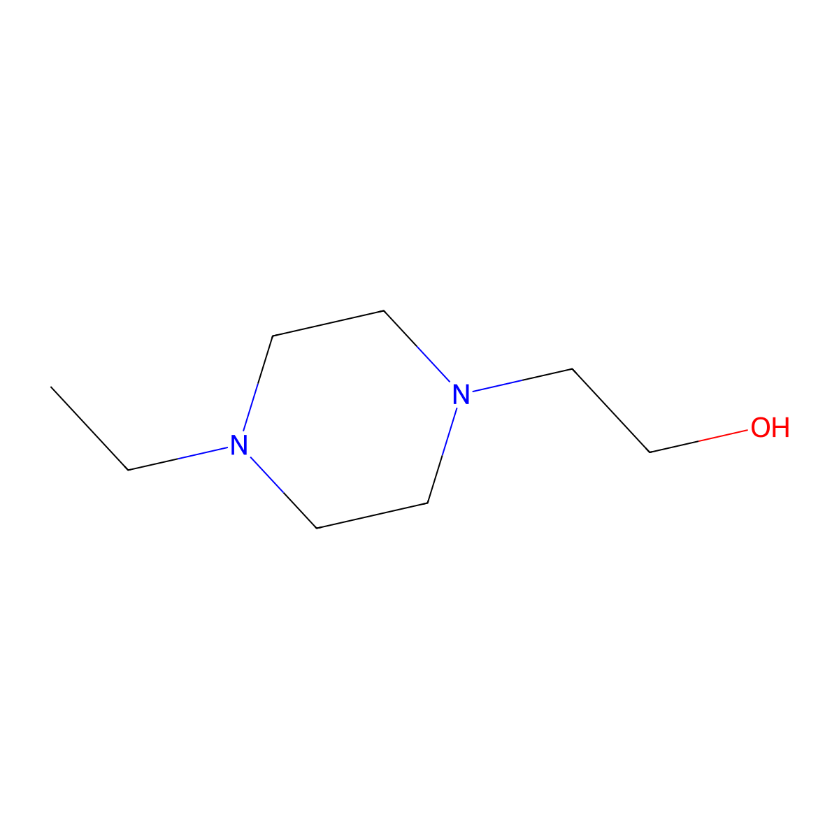 2-(4-Ethylpiperazin-1-yl)ethan-1-ol molecular structure, CAS 3221-25-8