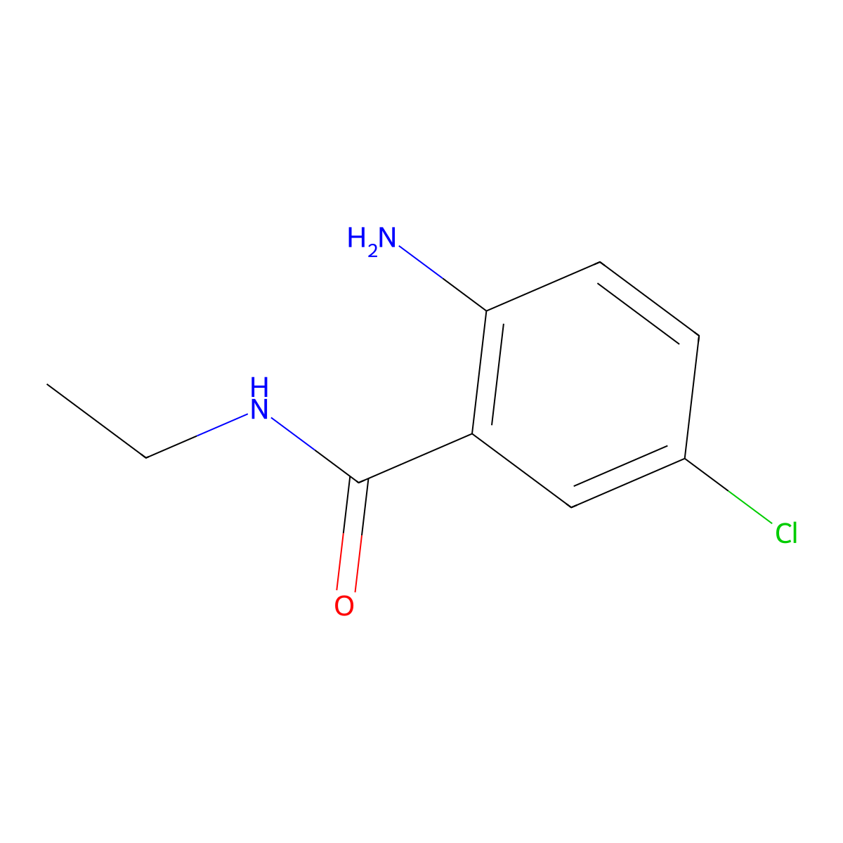 2-amino-5-chloro-N-ethylbenzamide molecular structure, CAS 32212-30-9