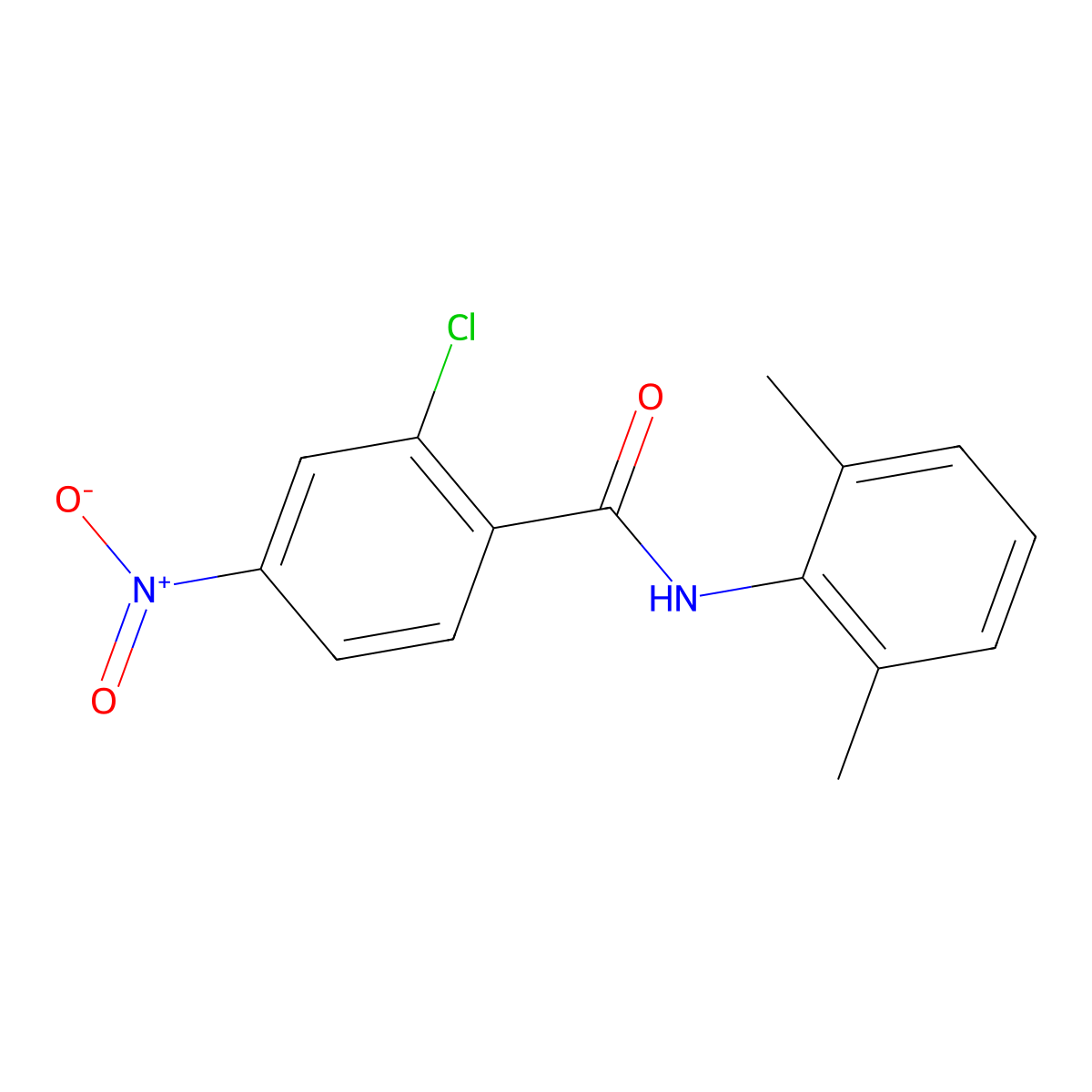 Benzamide, 2-chloro-N-(2,6-dimethylphenyl)-4-nitro- molecular structure, CAS 32212-39-8
