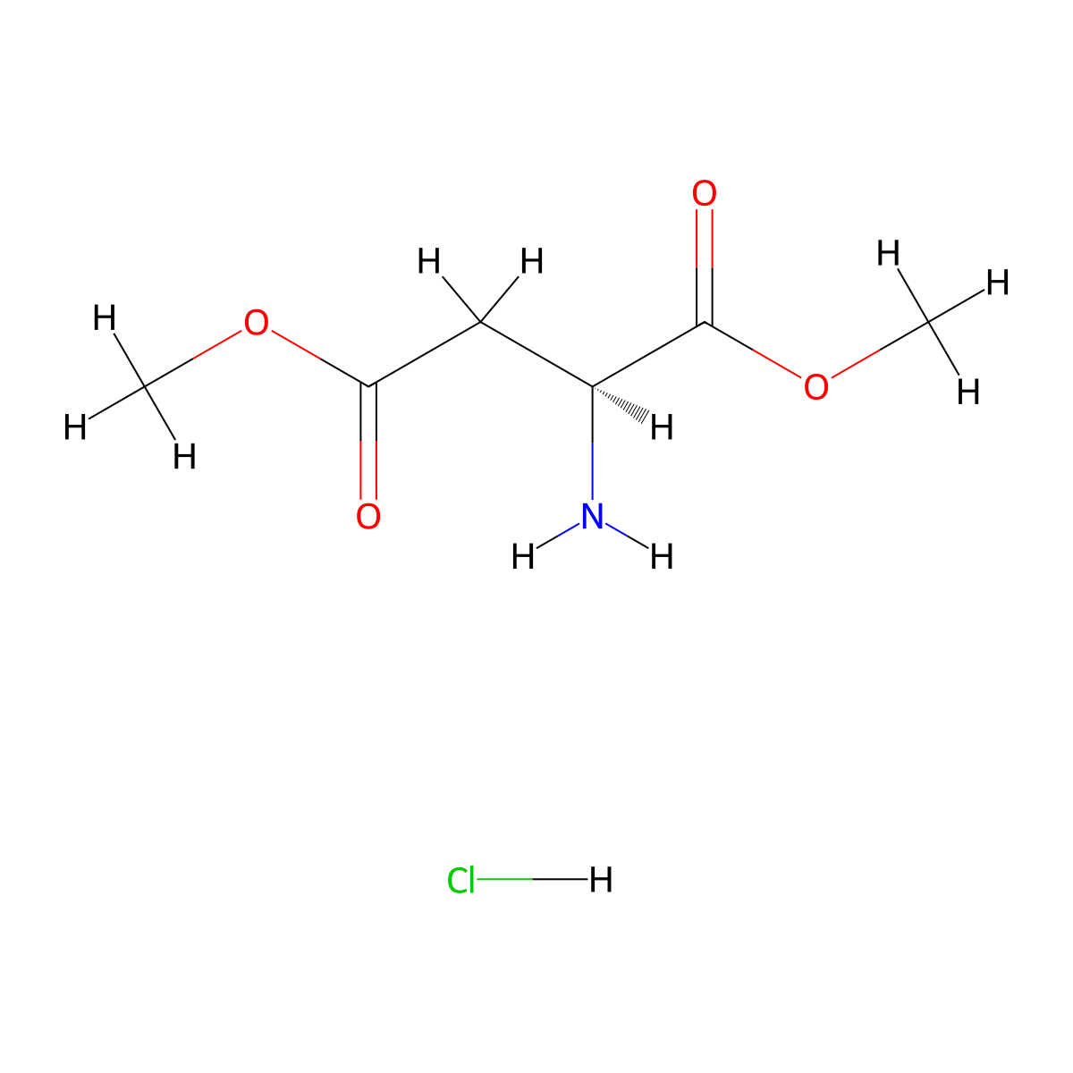 L-Aspartic acid, 1,4-dimethyl ester, hydrochloride (1:1) molecular structure, CAS 32213-95-9