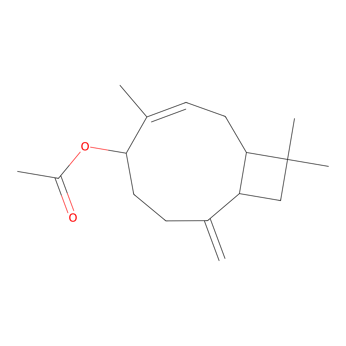 Acetyl Caryophyllene molecular structure, CAS 32214-91-8