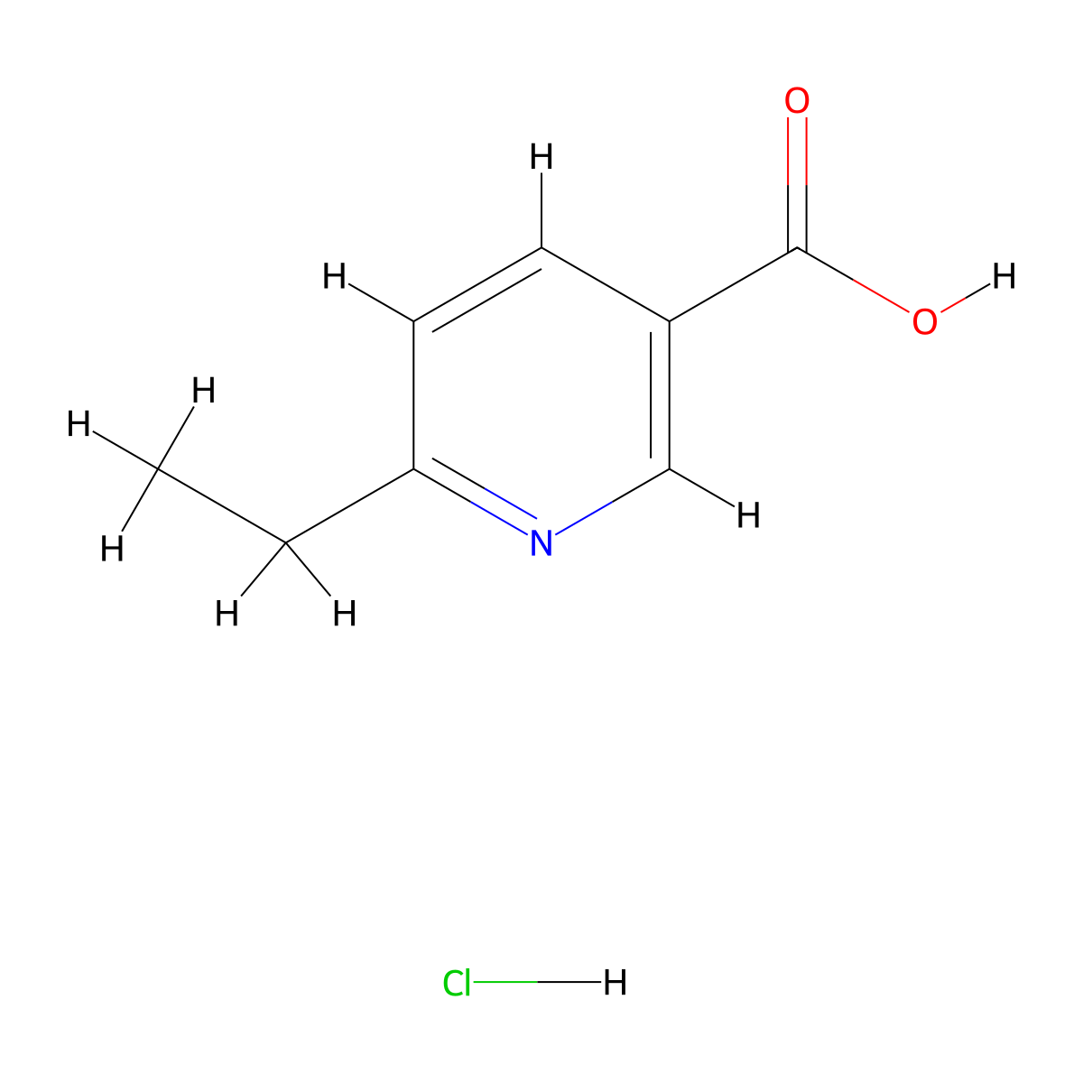 6-Ethylpyridine-3-carboxylic acid hydrochloride molecular structure, CAS 3222-51-3