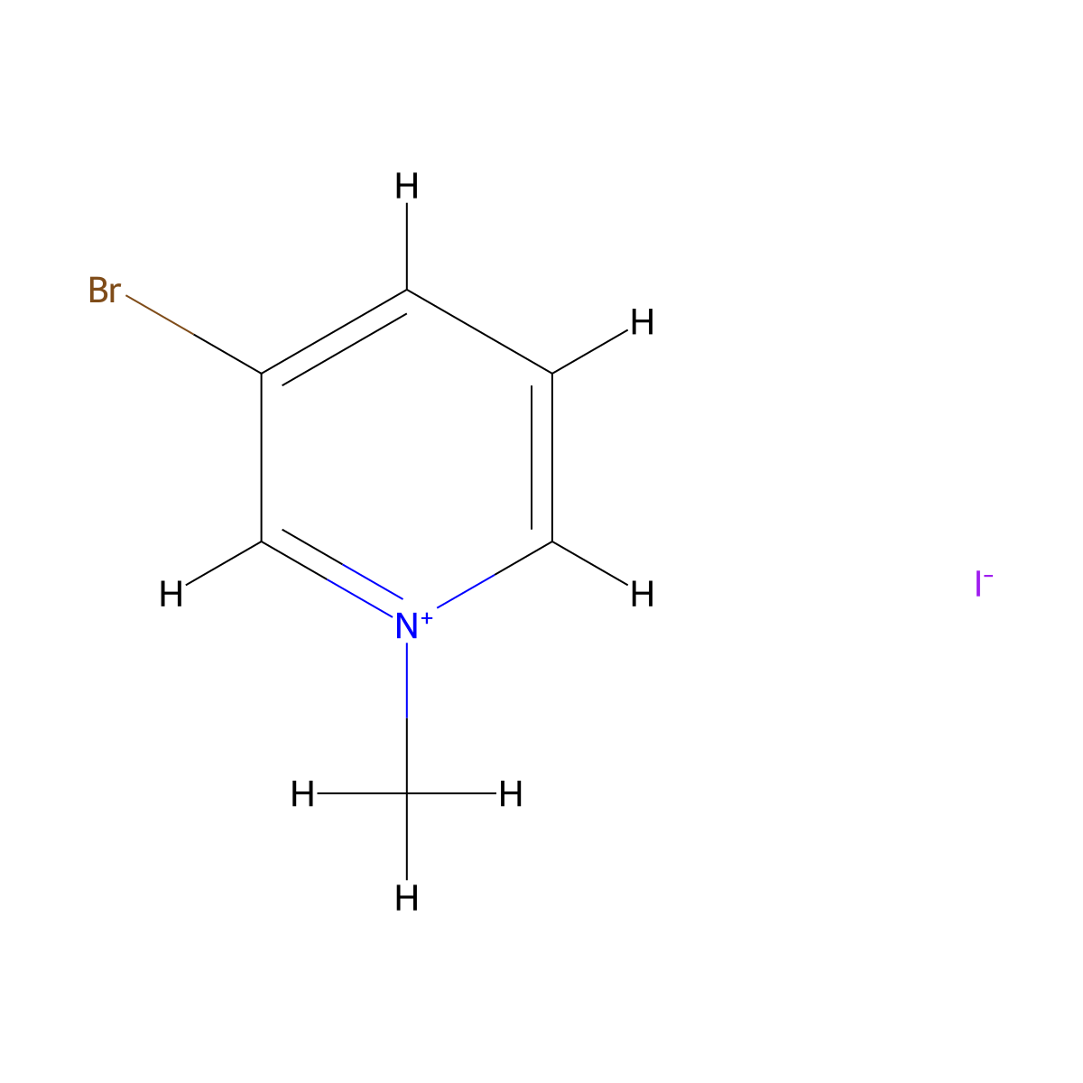 3-Bromo-1-methylpyridin-1-ium iodide molecular structure, CAS 32222-42-7