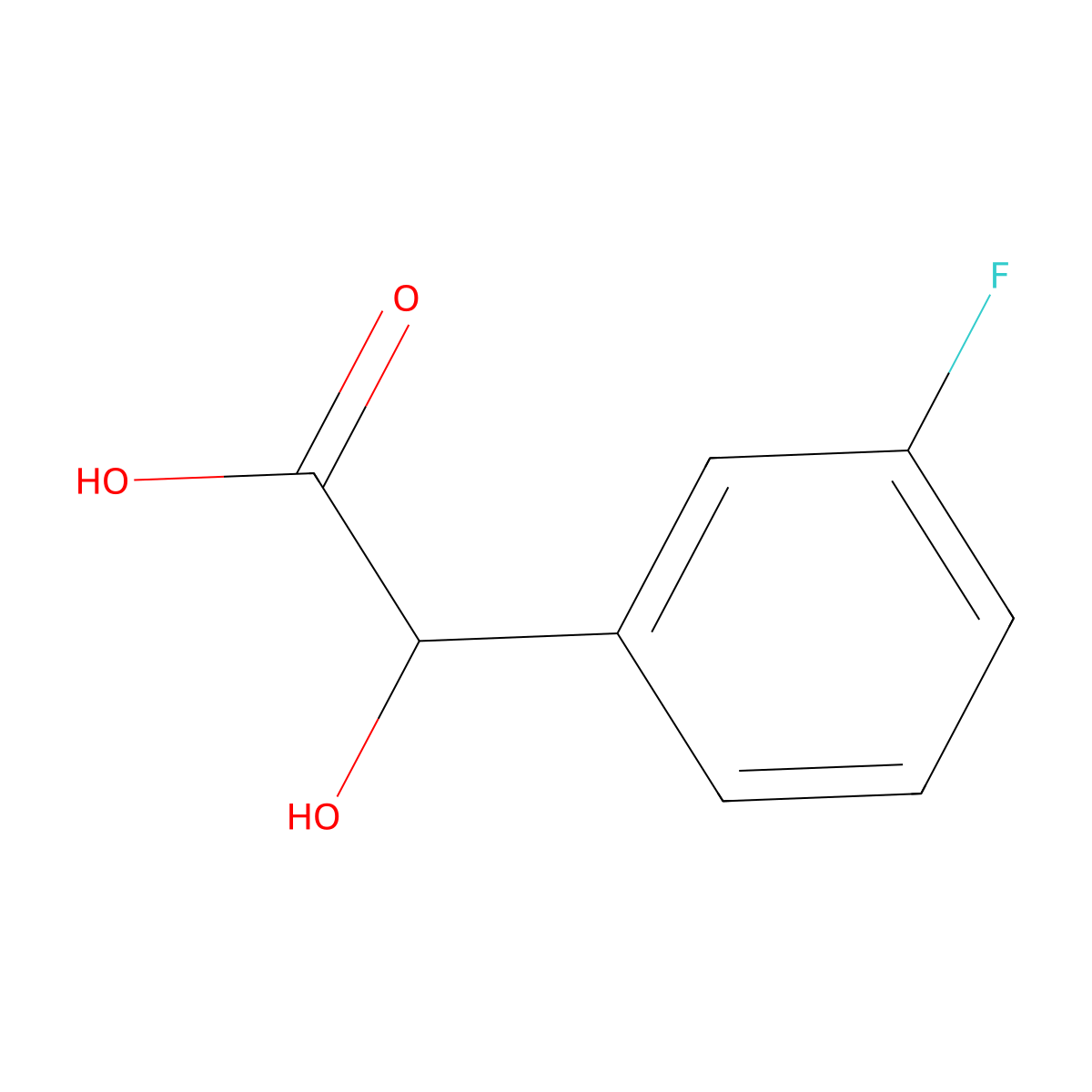 (2R)-2-(3-fluorophenyl)-2-hydroxyacetic acid molecular structure, CAS 32222-47-2