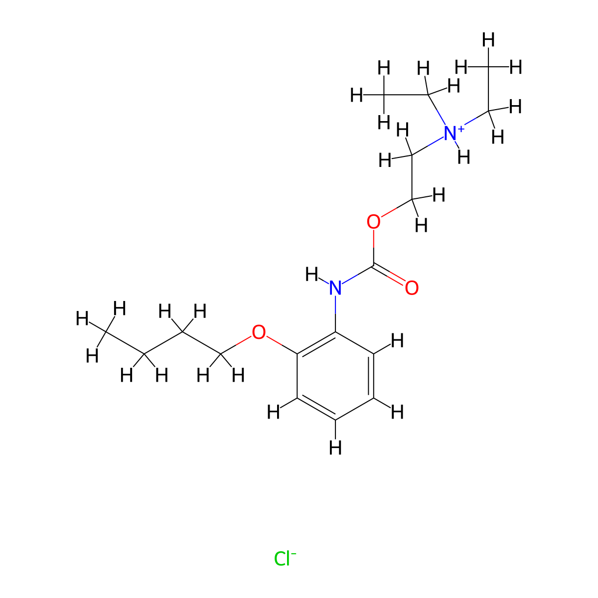 Carbanilic acid, o-butoxy-, 2-(diethylamino)ethyl ester, monohydrochloride molecular structure, CAS 32223-75-9