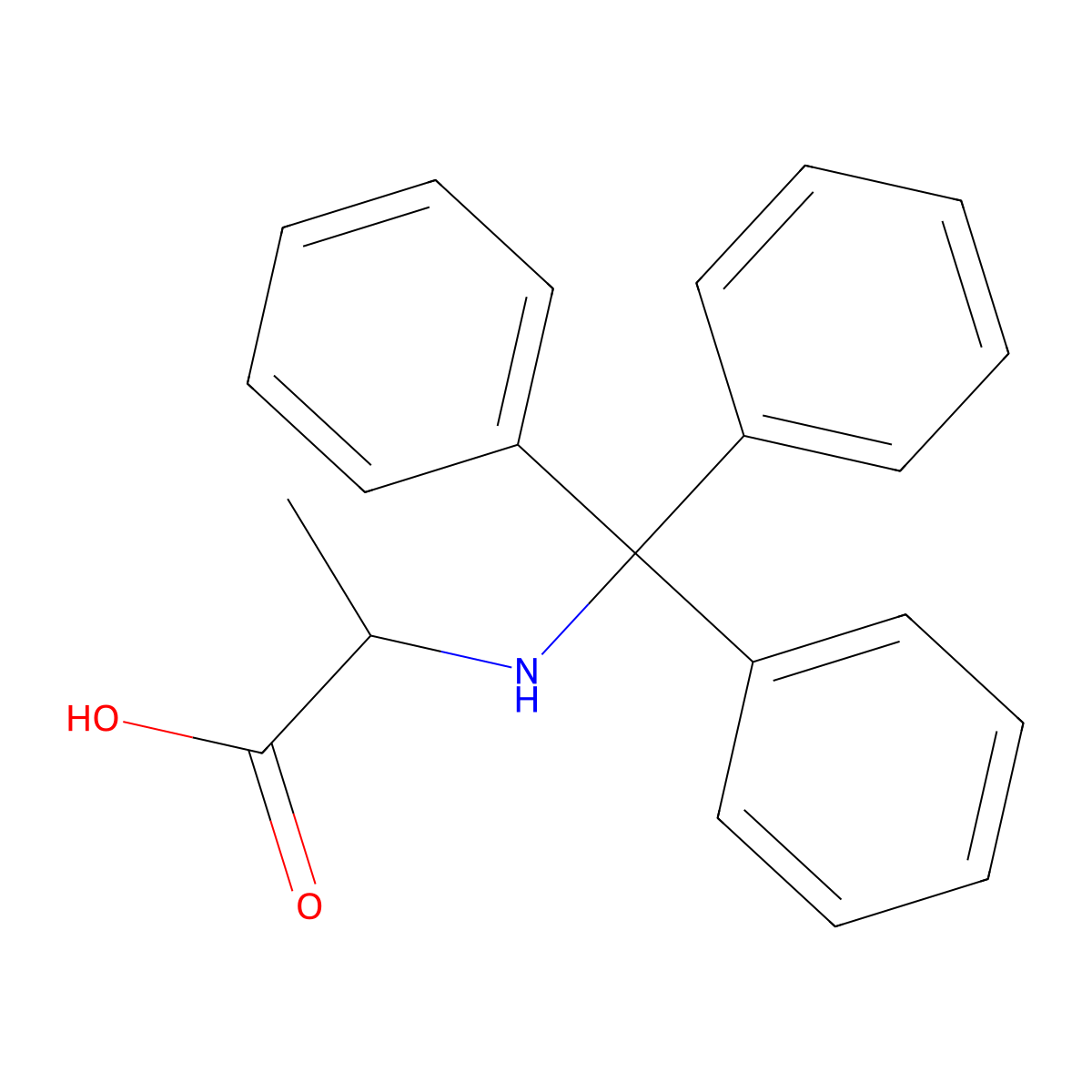 Alanine, N-trityl-, DL- molecular structure, CAS 32225-37-9
