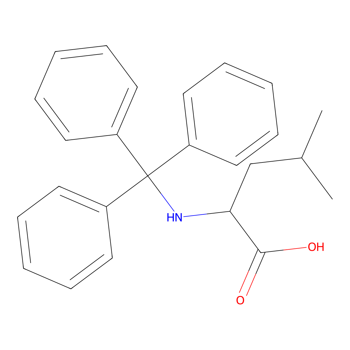 L-leucine,n-(triphenylmethyl)- molecular structure, CAS 32225-38-0