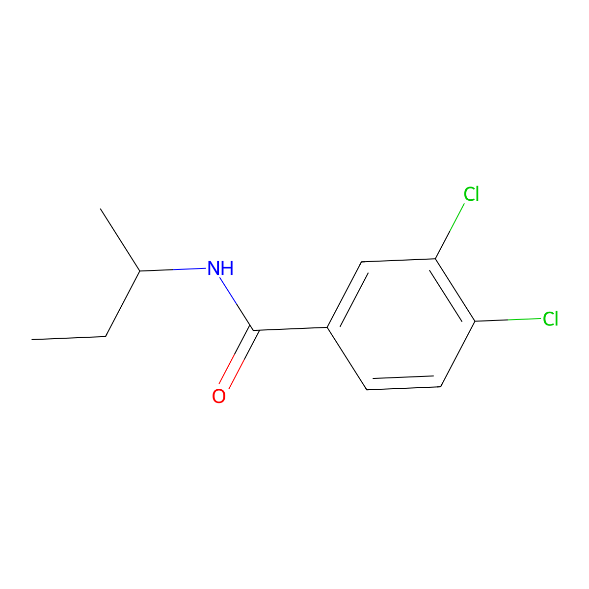 N-butan-2-yl-3,4-dichlorobenzamide molecular structure, CAS 32226-57-6