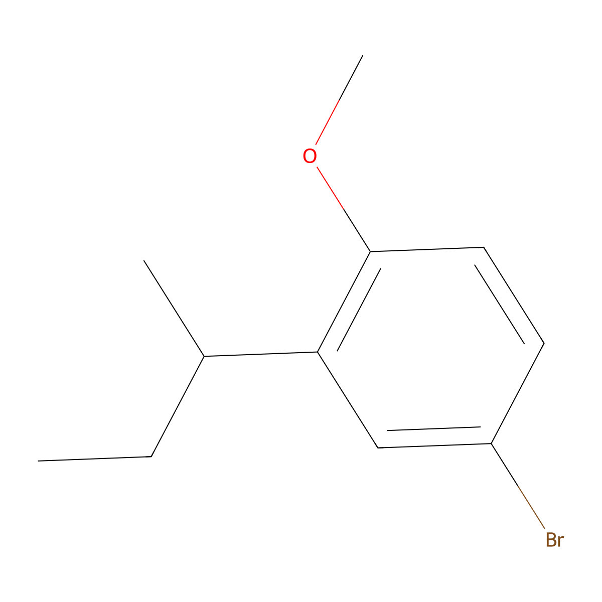4-Bromo-1-methoxy-2-(1-methylpropyl)benzene molecular structure, CAS 32229-21-3