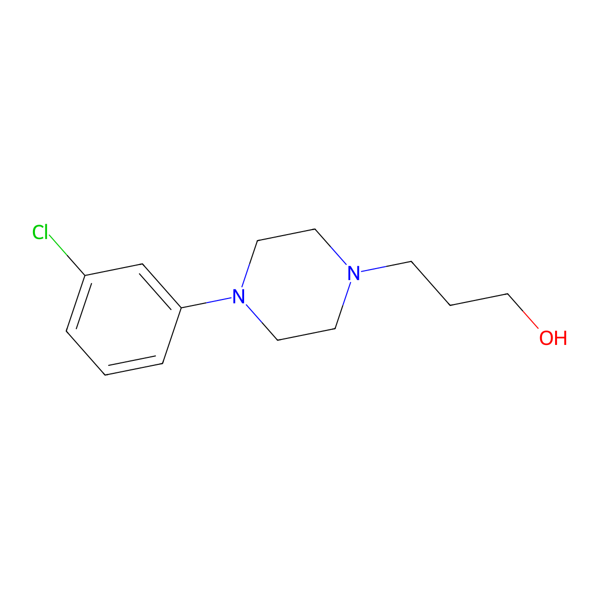 3-(4-(3-Chlorophenyl)piperazin-1-yl)propan-1-ol molecular structure, CAS 32229-98-4