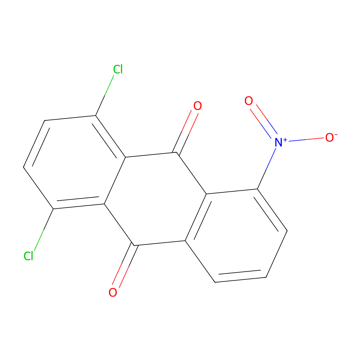 1,4-Dichloro-5-nitroanthraquinone molecular structure, CAS 3223-90-3