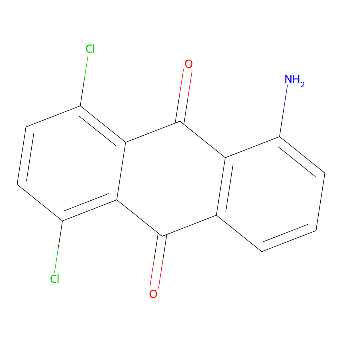 9,10-Anthracenedione, 5-amino-1,4-dichloro- molecular structure, CAS 3223-94-7