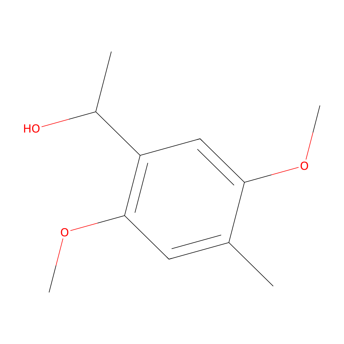 2,5-Dimethoxy-alpha,4-dimethylbenzenemethanol molecular structure, CAS 32230-04-9