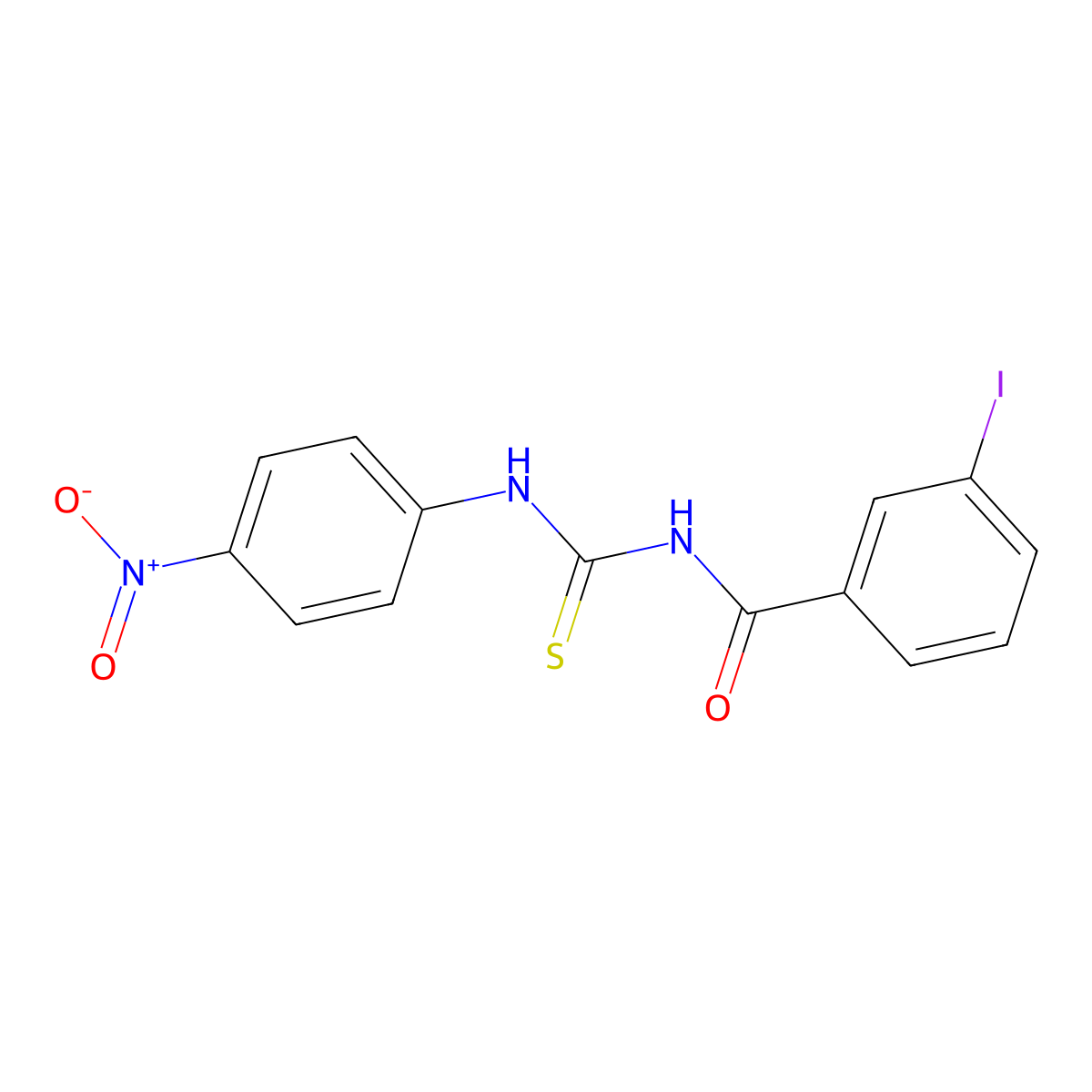 3-iodo-N-[(4-nitrophenyl)carbamothioyl]benzamide molecular structure, CAS 32230-10-7