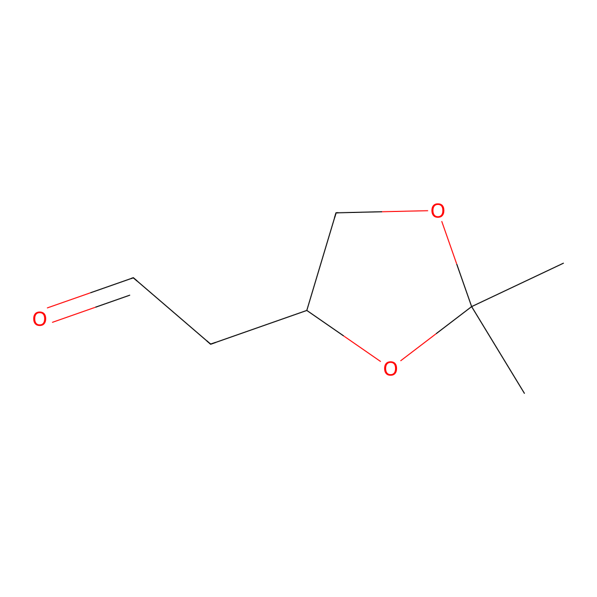 2-((4S)-2,2-dimethyl-1,3-dioxolan-4-yl)acetaldehyde molecular structure, CAS 32233-44-6
