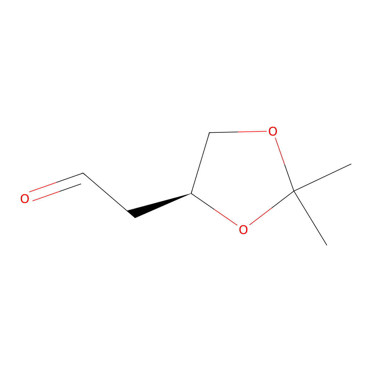 2-((4S)-2,2-dimethyl-1,3-dioxolan-4-yl)acetaldehyde molecular structure, CAS 32233-44-6