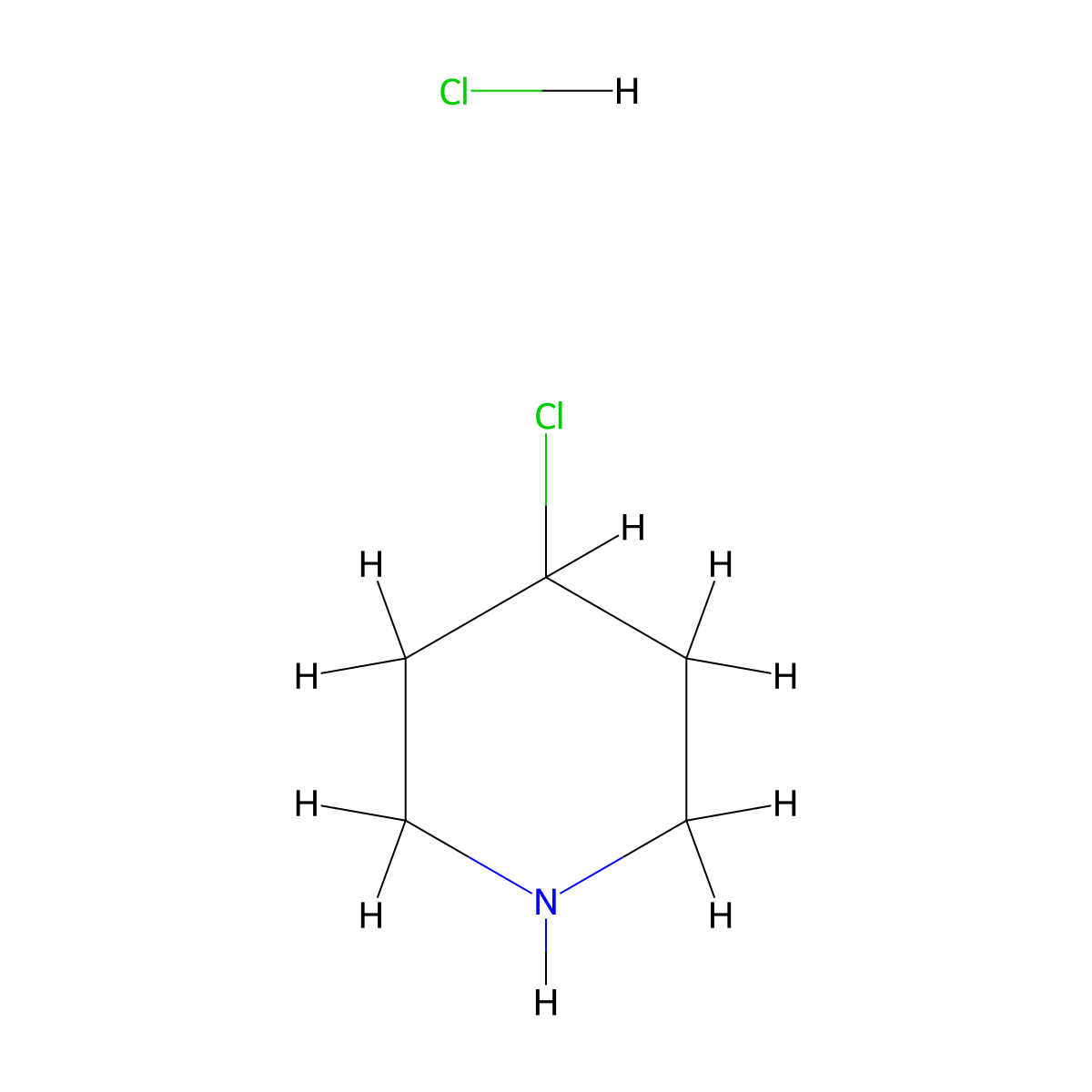 4-Chloropiperidine hydrochloride molecular structure, CAS 32235-53-3