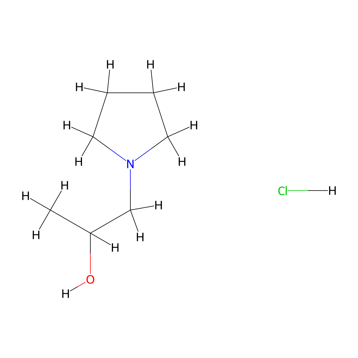 1-(Pyrrolidin-1-yl)propan-2-ol hydrochloride molecular structure, CAS 322391-25-3