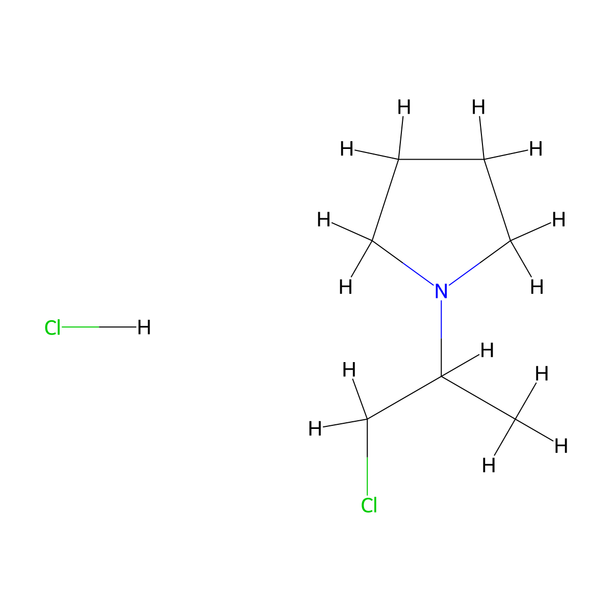 1-(2-Chloro-1-methylethyl)pyrrolidine hydrochloride molecular structure, CAS 322391-26-4
